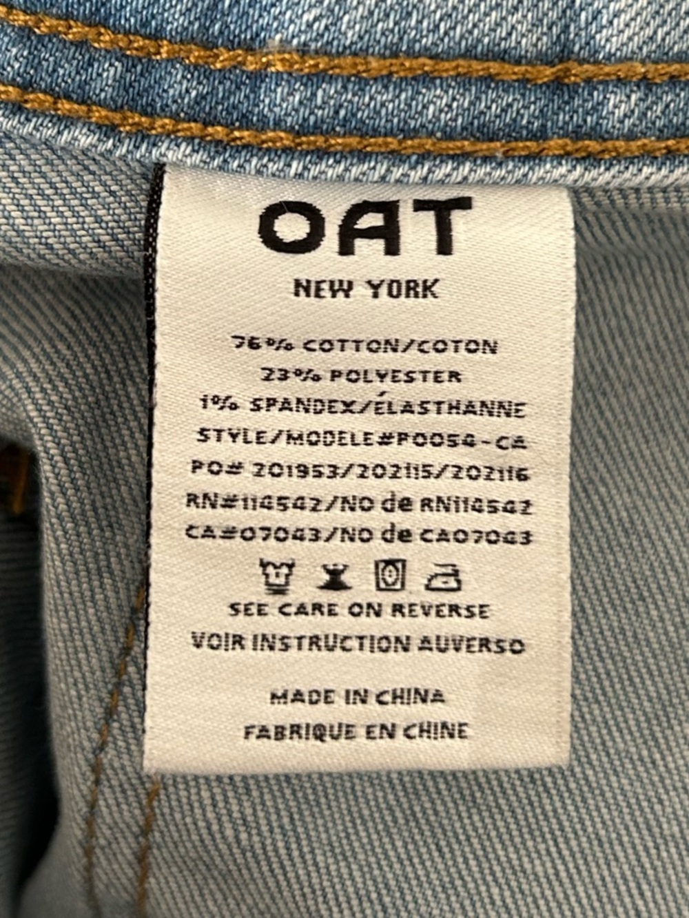 Oat New York Wide Leg Jeans High Rise Patch Pocket 6 28 - Picture 7 of 7